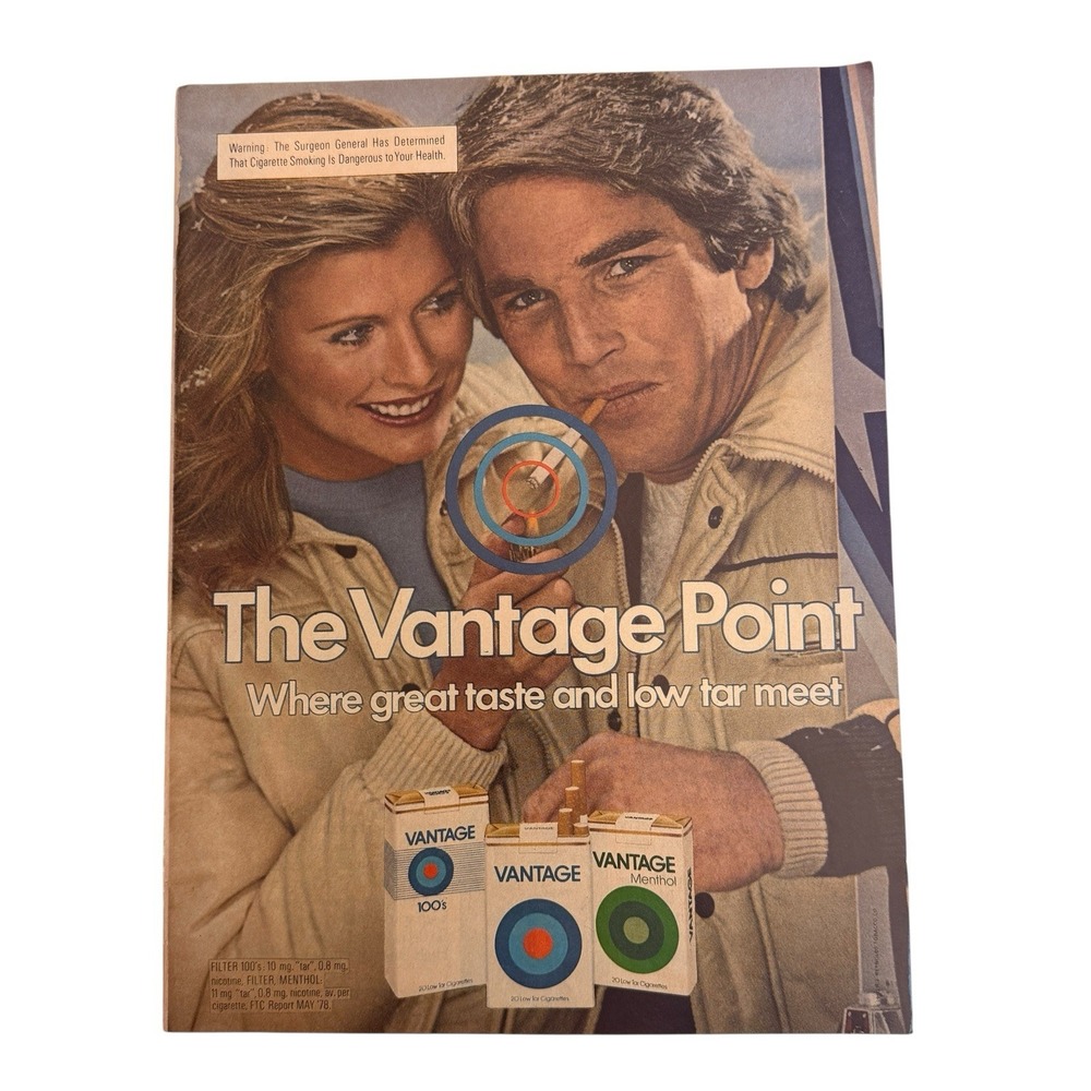 1980 The Vantage Point‎ Cigarettes Vintage Print Ad Magazine Page